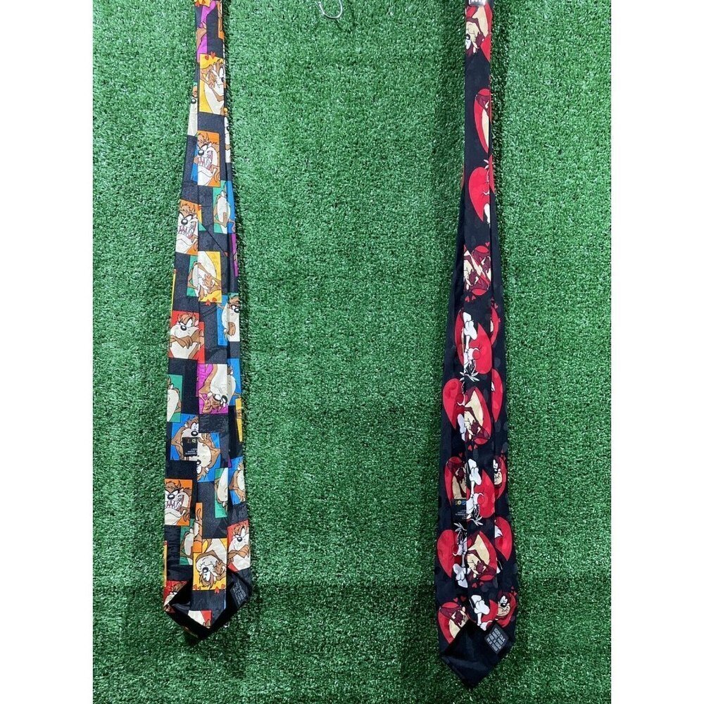 Lot Of 2 Vintage 90’s Looney Tunes Mania Ties Bugs Daffy Tweety RoadRunner Taz - Picture 2 of 11